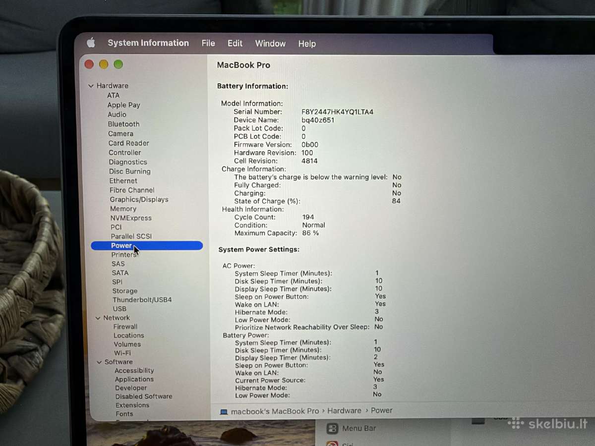 Apple MacBook Pro 2023 14 / M2 Pro /16gb/512gb #9 - nuotraukos Nr. 11