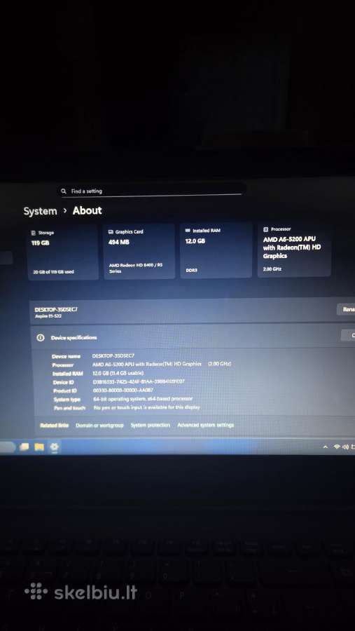 Acer Amd A6-5200apu 12gb RAM - nuotraukos Nr. 6