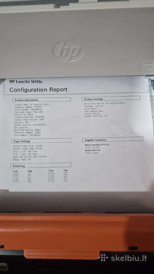 Hp Laserjet M102a - nuotraukos Nr. 3