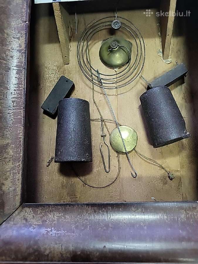 Senovinis mechaninis laikrodis su svoriais - nuotraukos Nr. 5