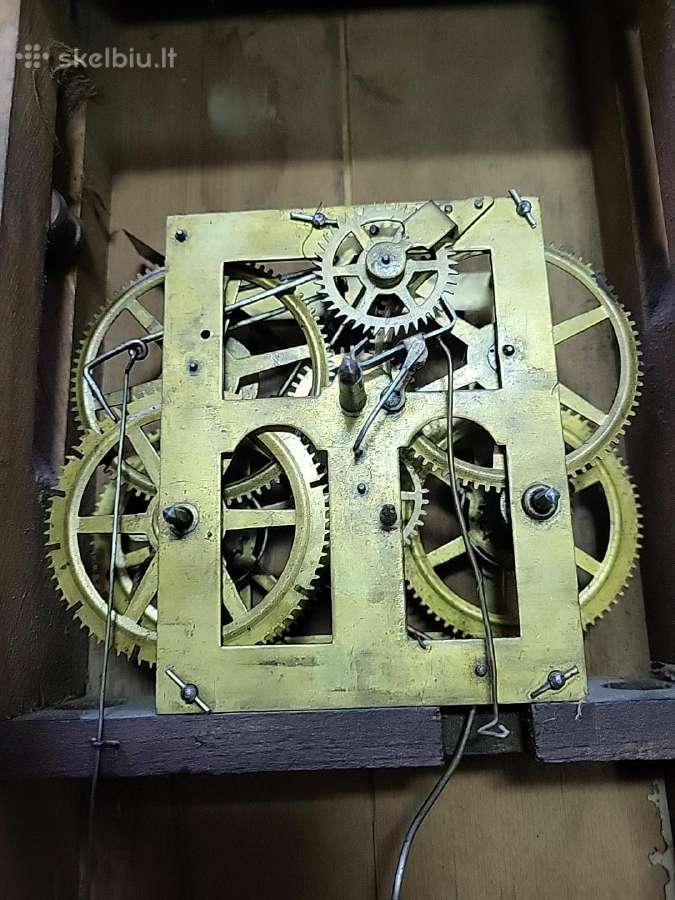 Senovinis mechaninis laikrodis su svoriais - nuotraukos Nr. 6