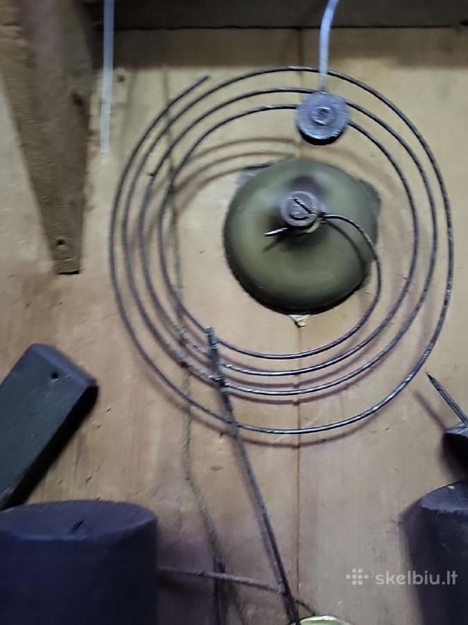 Senovinis mechaninis laikrodis su svoriais - nuotraukos Nr. 7