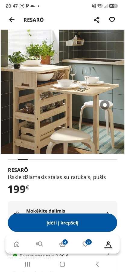 Ikea medinis stalas + Ikea medinės kėdės - nuotraukos Nr. 6