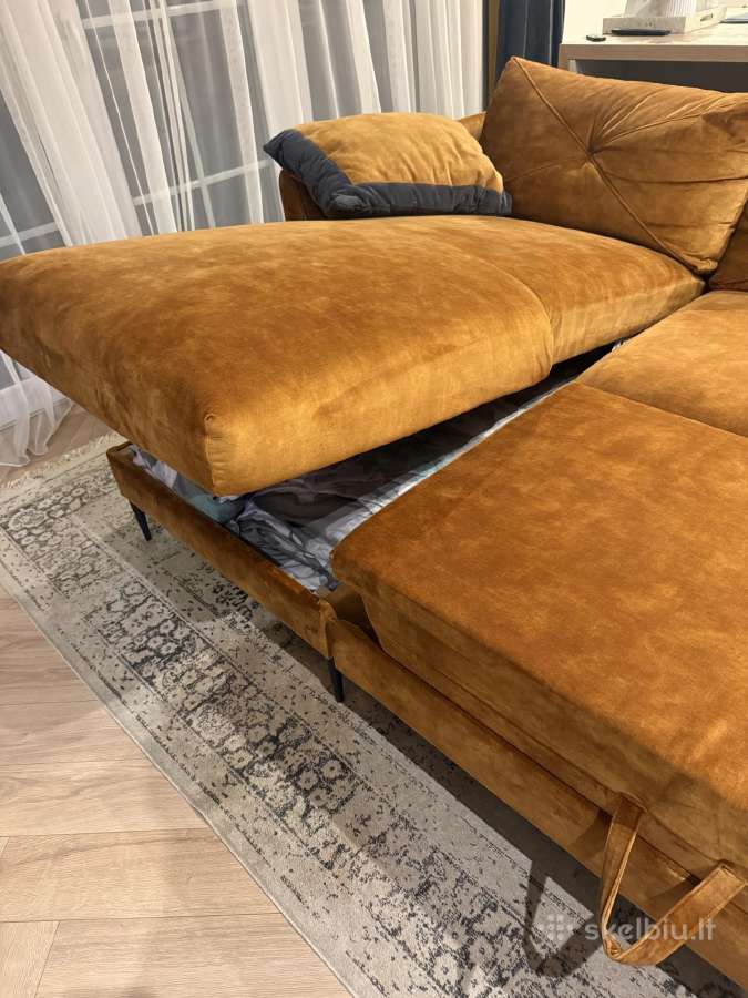 Kairinė kampinė sofa su miegama dalimi - nuotraukos Nr. 5
