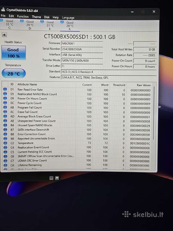 Silicon Power A55 1tb/crucial Bx500 - nuotraukos Nr. 5