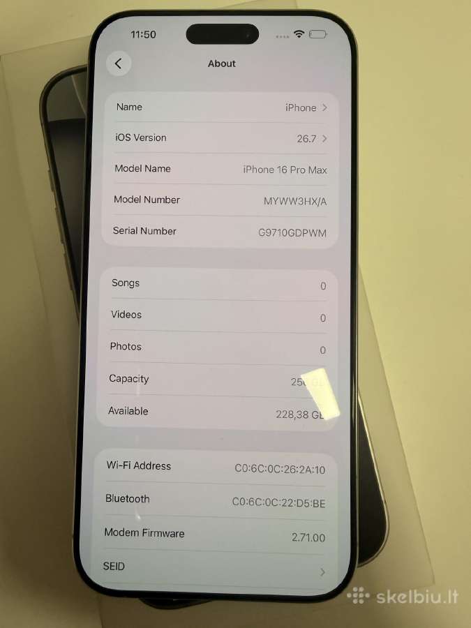 iPhone 16 Pro max 256gb - nuotraukos Nr. 2