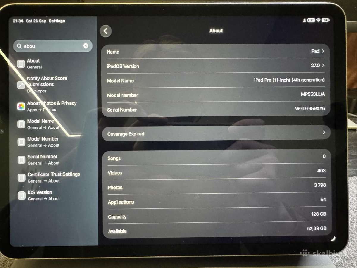 iPad Pro 11'' M2 128 GB WiFi+cellular - nuotraukos Nr. 3