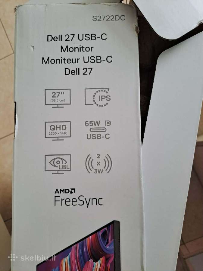 Dell S2722dc 27" 4 ms 75hz 16:9 Wqhd 4k - nuotraukos Nr. 2