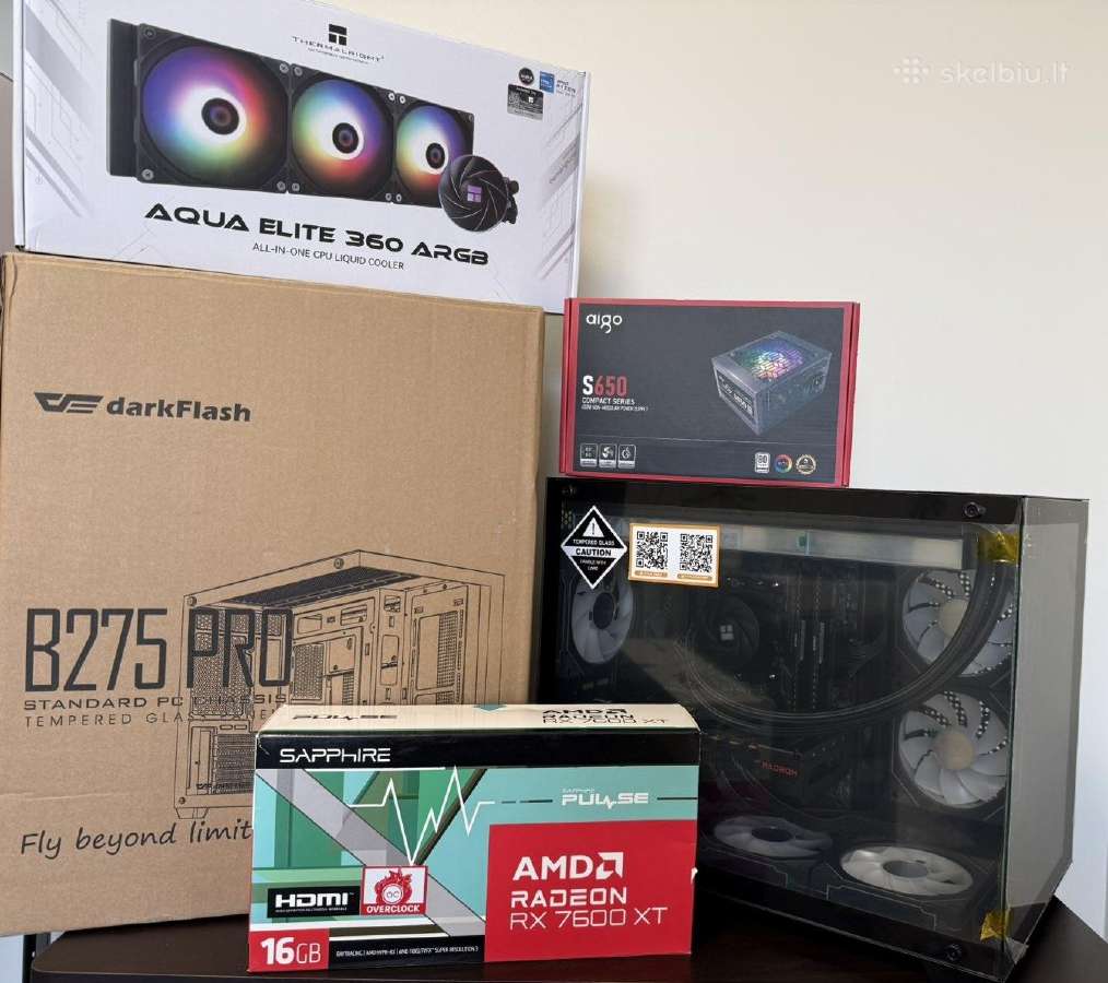 Žaidimų kompiuteris R7 5700x - Rx 7600xt 16gb - 1t - nuotraukos Nr. 7