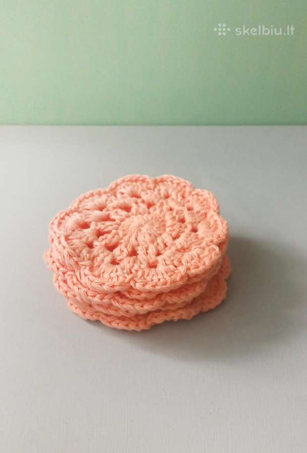 Rankų darbo nerti padėkliukai, 11,5cm, 6vnt. - nuotraukos Nr. 4