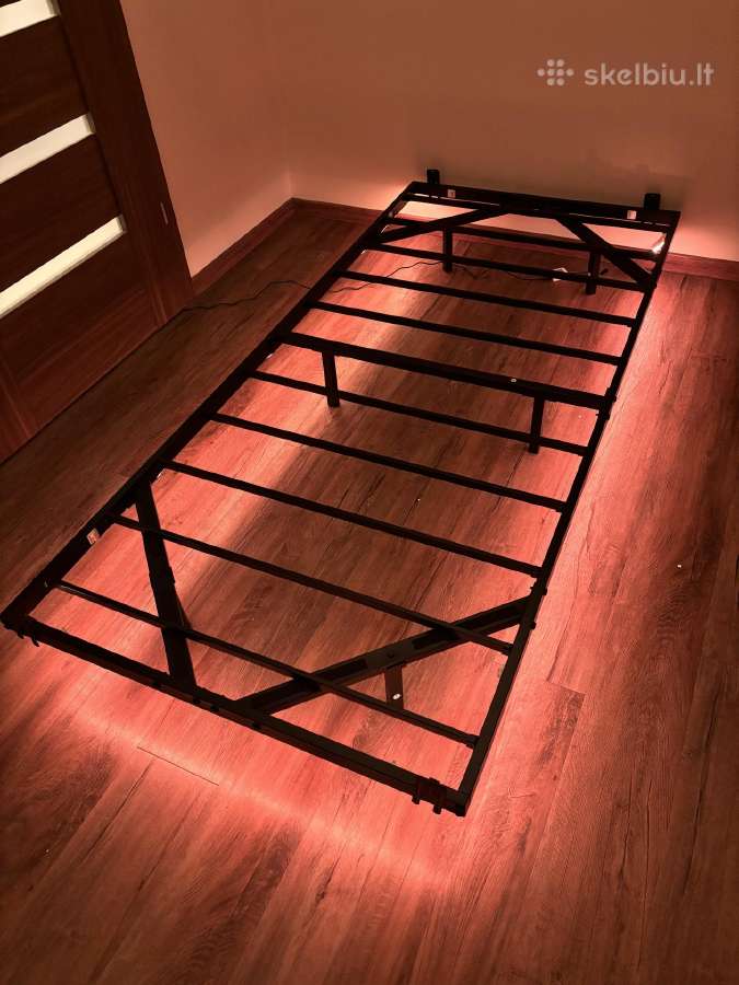 Viengulės lovos 200x90 rėmas su rgb - nuotraukos Nr. 3