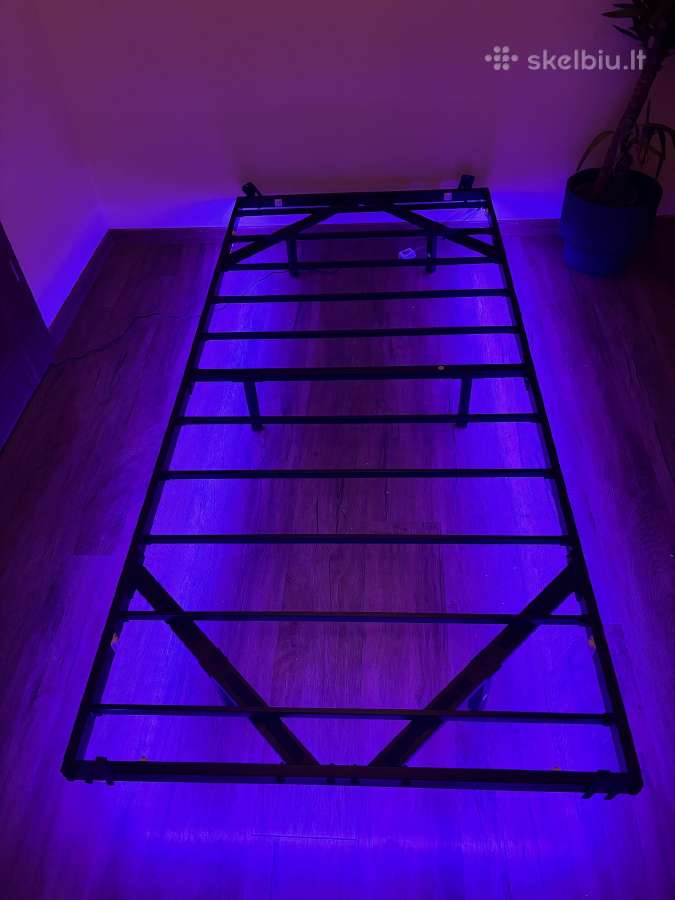 Viengulės lovos 200x90 rėmas su rgb - nuotraukos Nr. 4