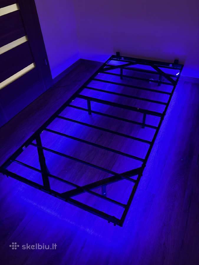 Viengulės lovos 200x90 rėmas su rgb - nuotraukos Nr. 6