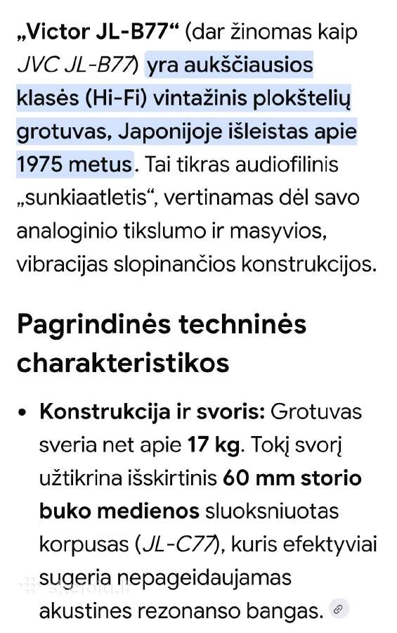 Victor Jl-b77 plokštelių grotuvas - nuotraukos Nr. 19