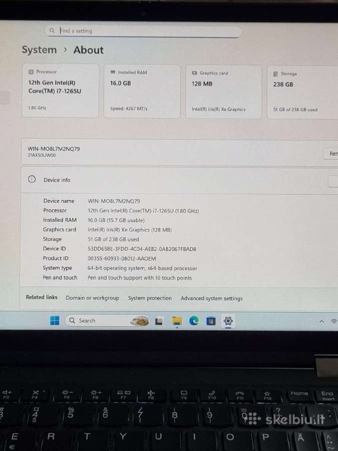 Lenovo Thinkpad Yoga X13 gen3 - nuotraukos Nr. 9