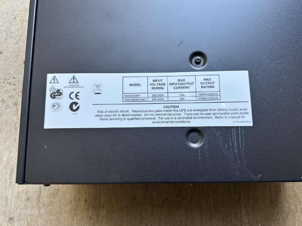 Ups, nepertraukiamo maitinimo šaltinis Apc Smart - nuotraukos Nr. 3