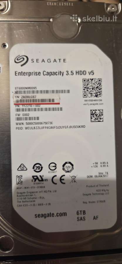 Sas HDD 3.5" 12tb 12g, 6b, 4tb, 1tb - nuotraukos Nr. 7