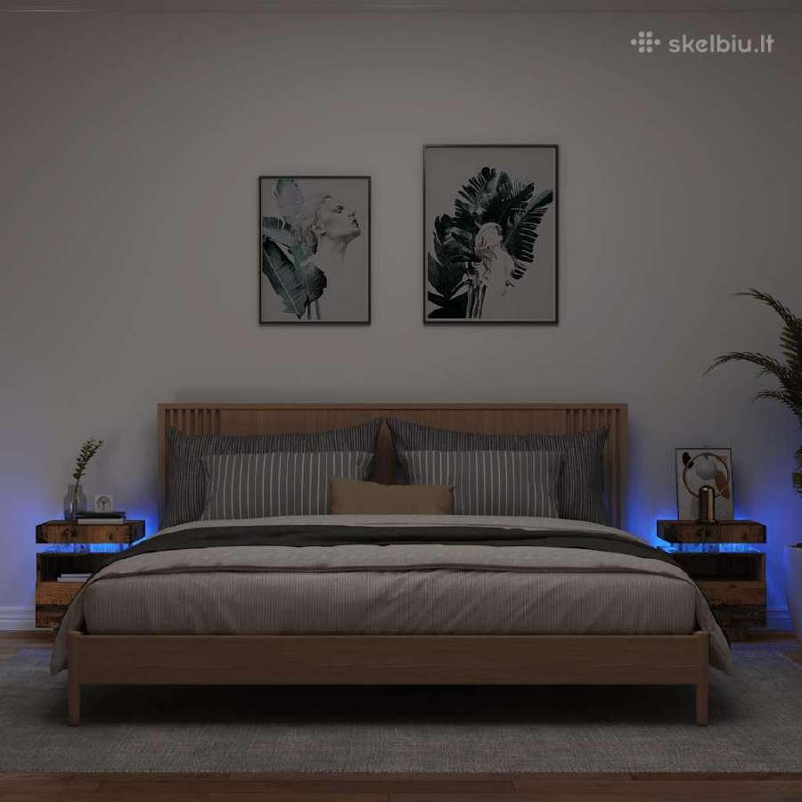 Naktinės spintelės su LED , 2vnt. vidaxl(836785) - nuotraukos Nr. 7
