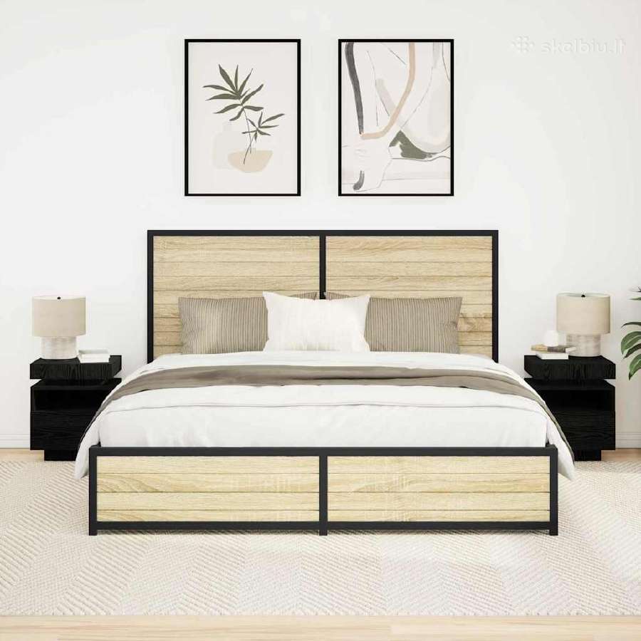 Naktinės spintelės su LED , 2vnt. vidaxl(836785) - nuotraukos Nr. 9