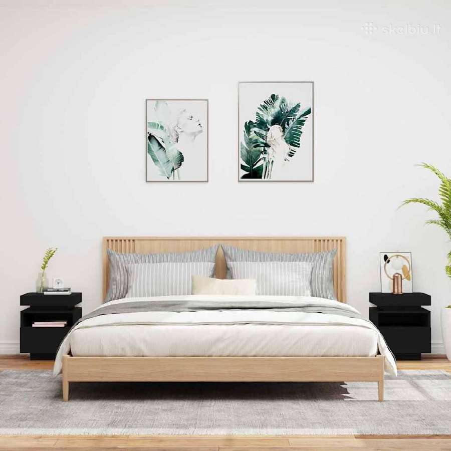 Naktinės spintelės su LED , 2vnt. vidaxl(836785) - nuotraukos Nr. 2