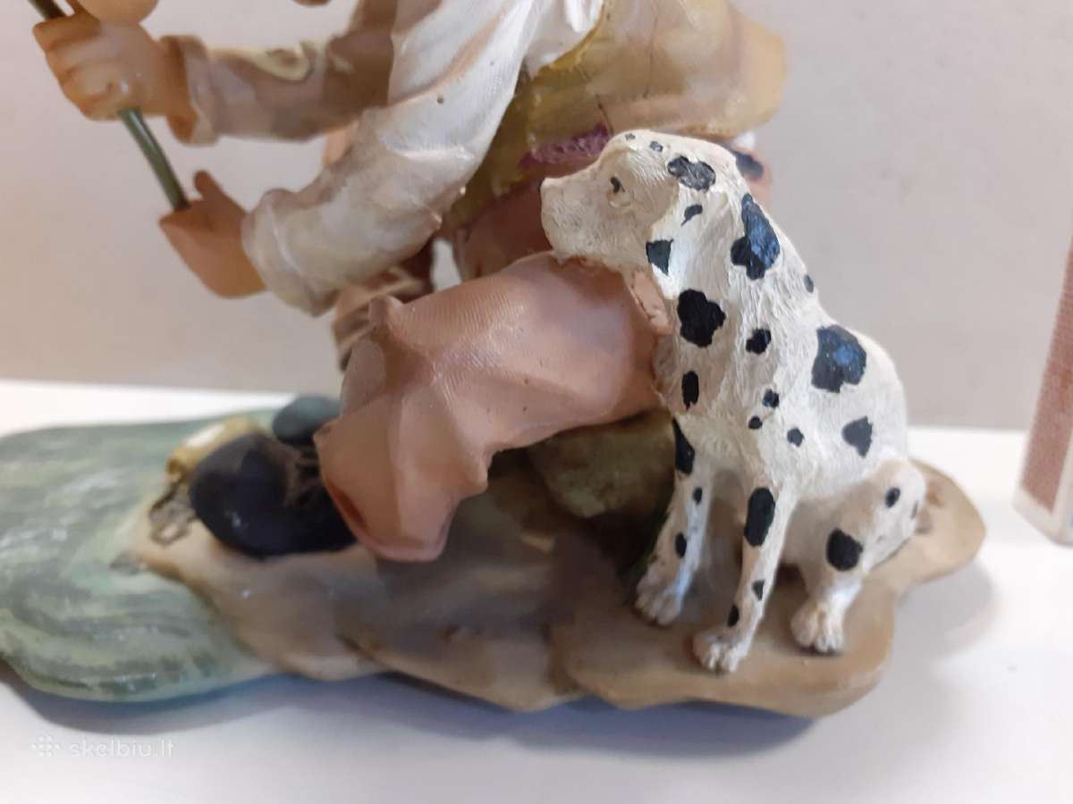 Žvejo su šunimi statulėlė judančia galva 10x19cm - nuotraukos Nr. 6