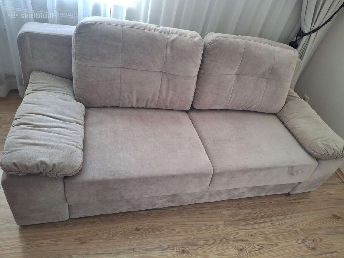 Pilka sofa/lova - nuotraukos Nr. 3