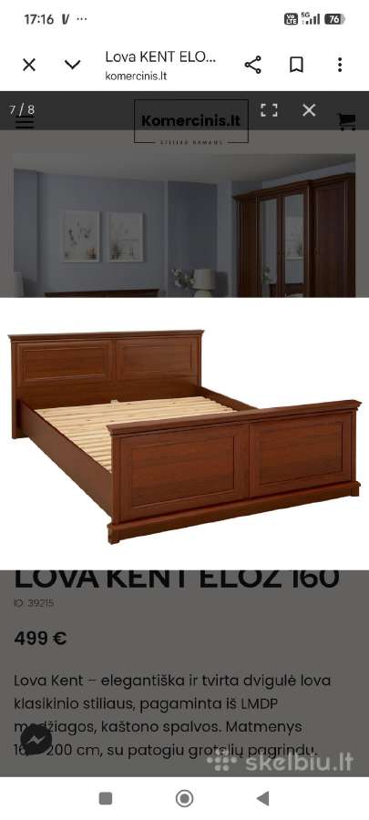 Dvigulė lova 160x200 , spintelės, spinta - nuotraukos Nr. 8