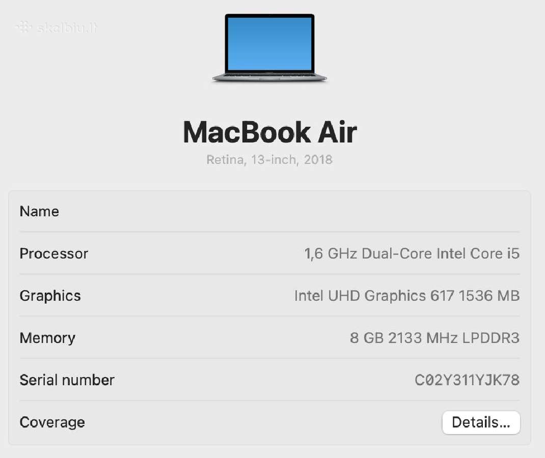 MacBook Air 2018 - nuotraukos Nr. 4