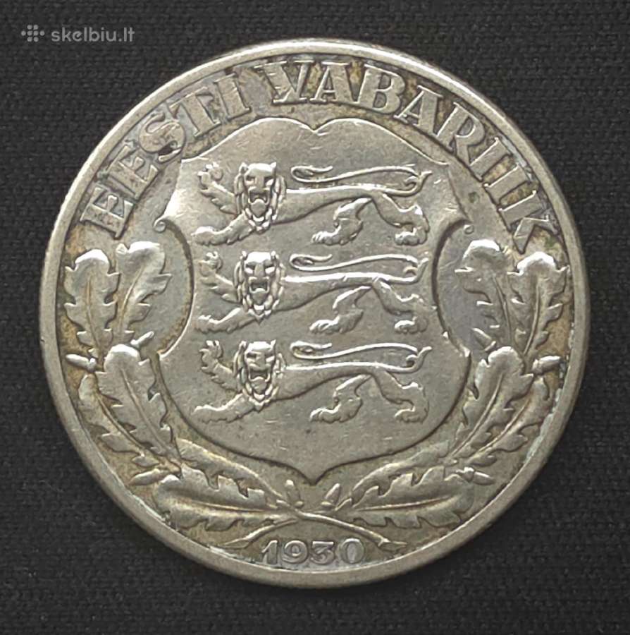 Sidabrinė moneta 2 krooni 1930 m. (Estija) - nuotraukos Nr. 8
