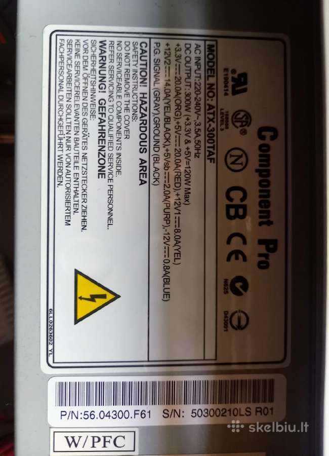 Atx kompiuterio korpusas + 300w Psu + Dvd-rw + Fdd - nuotraukos Nr. 5