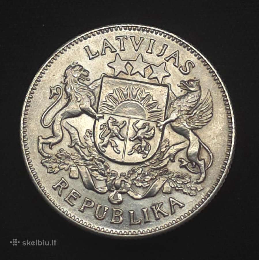 Sidabrinė moneta 2 lati 1925 m. (Latvija) - nuotraukos Nr. 2