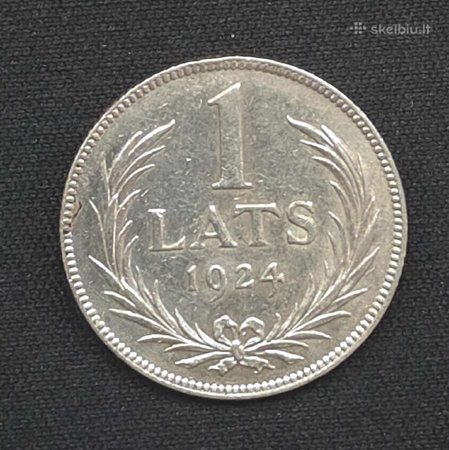 Sidabrinė moneta 1 lats 1924 m. (Latvija) - nuotraukos Nr. 6