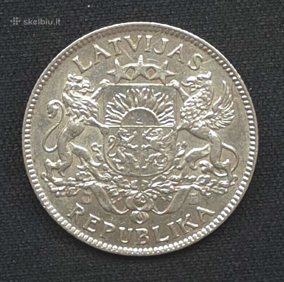 Sidabrinė moneta 1 lats 1924 m. (Latvija) - nuotraukos Nr. 7