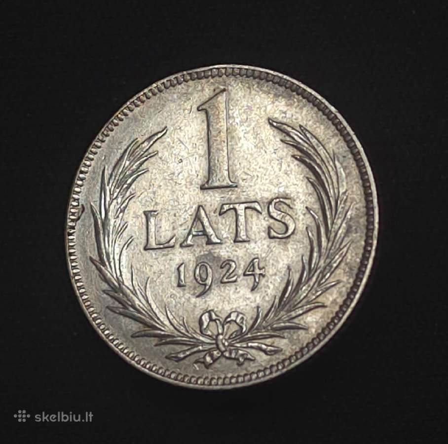 Sidabrinė moneta 1 lats 1924 m. (Latvija) - nuotraukos Nr. 8