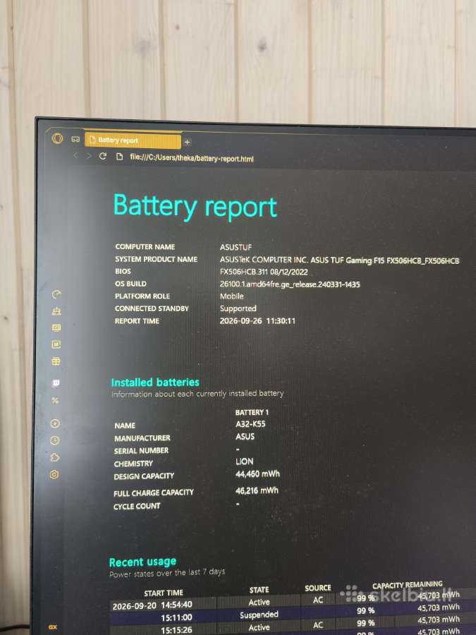 Asus tuf f15 i5 11260h rtx3050 - nuotraukos Nr. 2