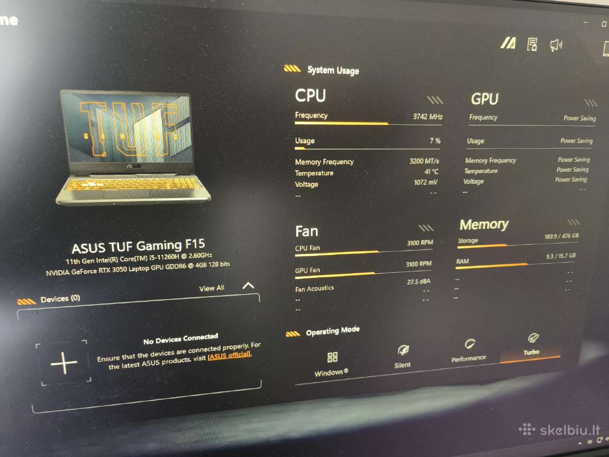 Asus tuf f15 i5 11260h rtx3050 - nuotraukos Nr. 4