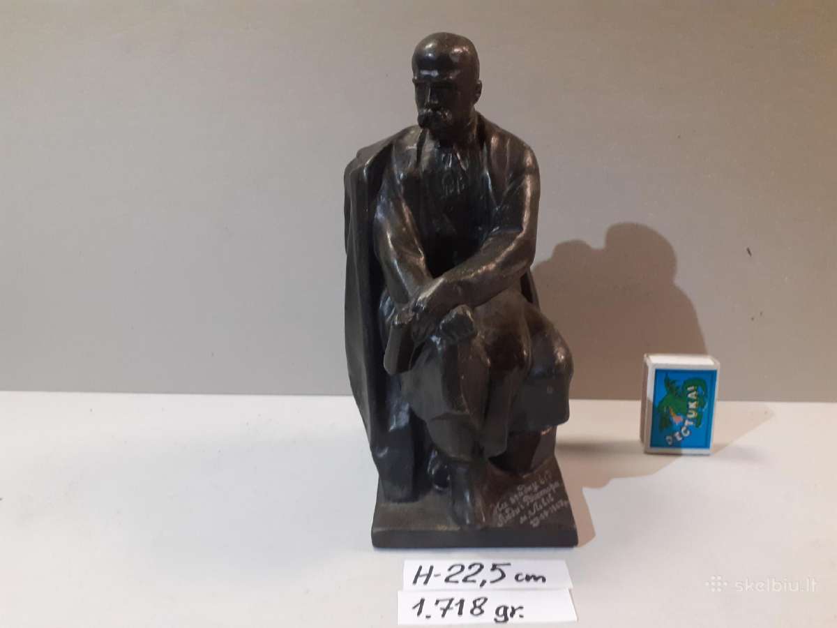 TSRS metalinė Taraso Ševčenkos statulėlė 1963m. - nuotraukos Nr. 2