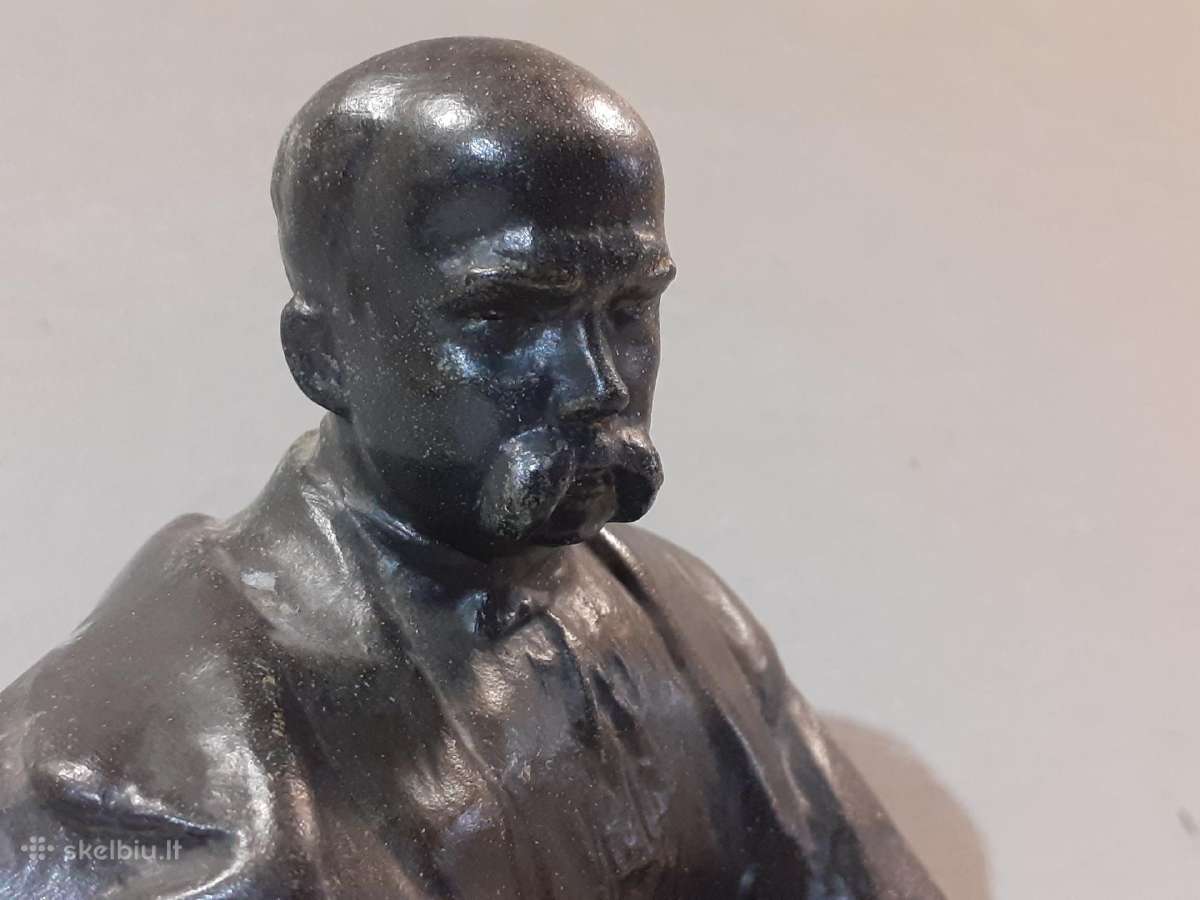 TSRS metalinė Taraso Ševčenkos statulėlė 1963m. - nuotraukos Nr. 3
