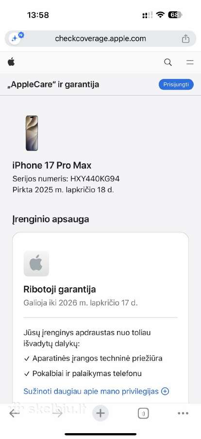 iPhone 17 pro Max 256gb Deep Blue - nuotraukos Nr. 2