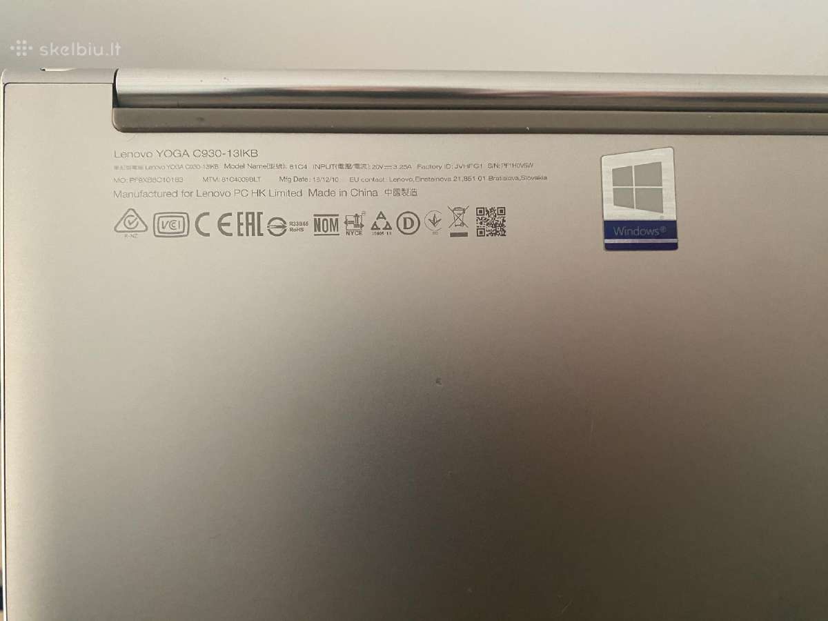 Lenovo Yoga C930 (4k touchscreen + pen) - nuotraukos Nr. 5