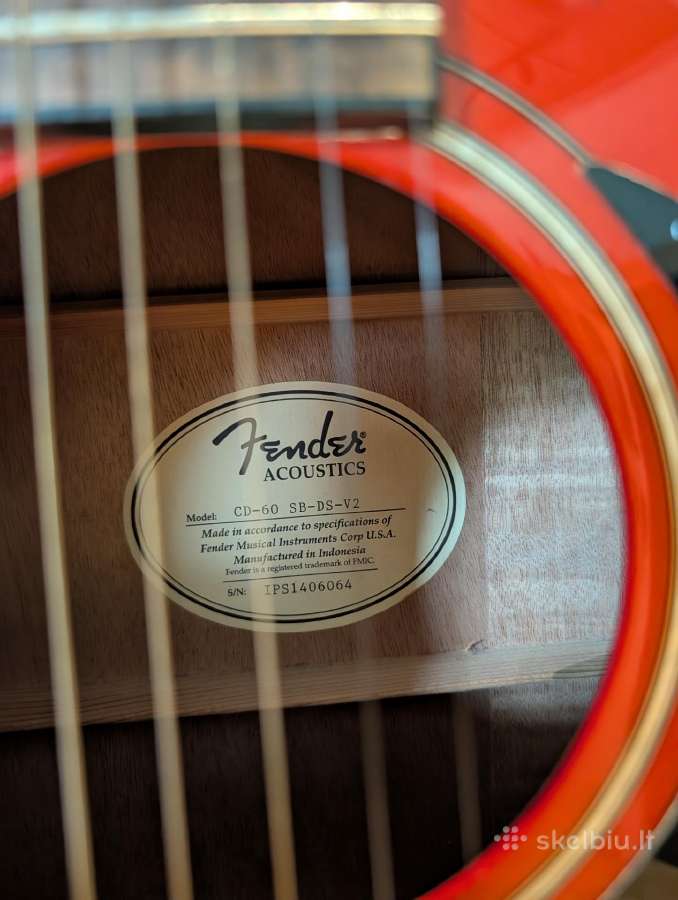 Fender akustinė gitara (CD-60 db-DS-v2 - nuotraukos Nr. 4