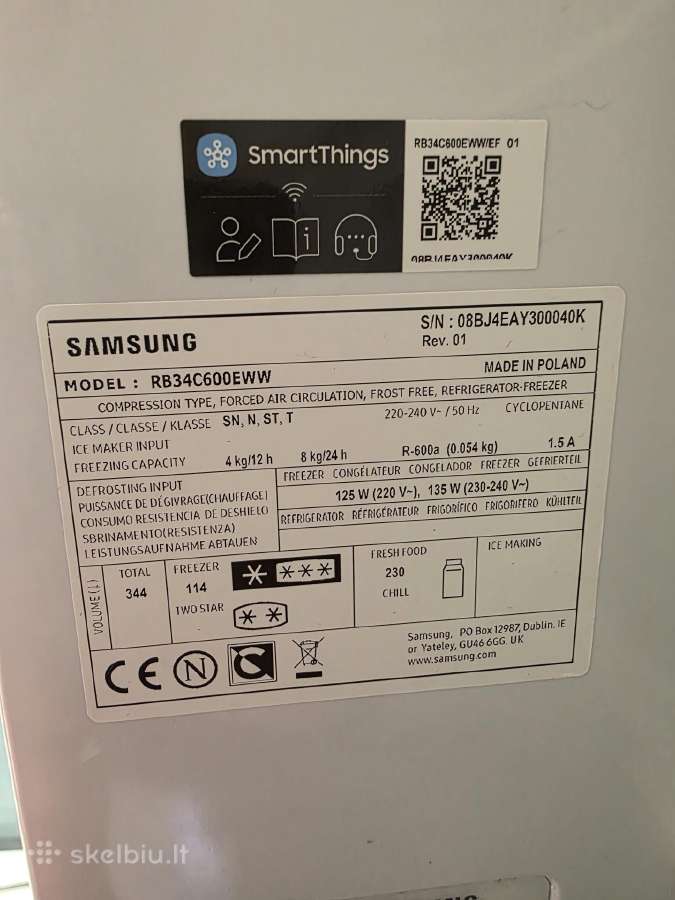 Šaldytuvas su šaldikliu Samsung Rb34c600eww - nuotraukos Nr. 3