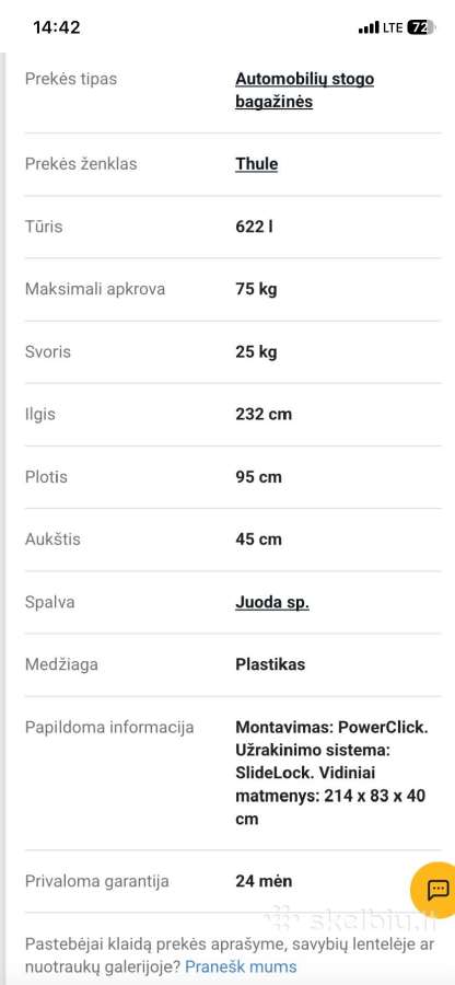 Stogo bagažinė Thule Motion xtxl - nuotraukos Nr. 8