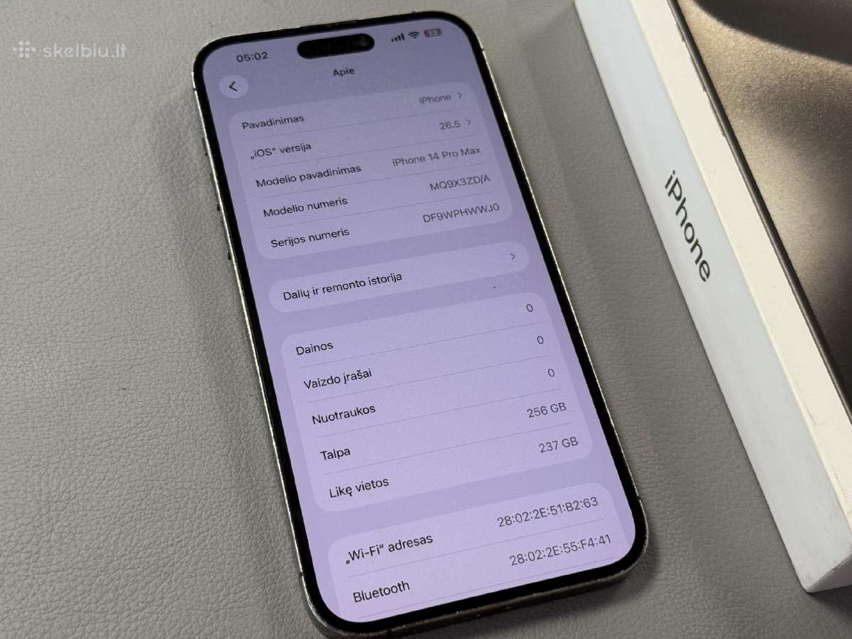 iPhone 14 Pro Max patrintas ekranas 256gb - nuotraukos Nr. 5