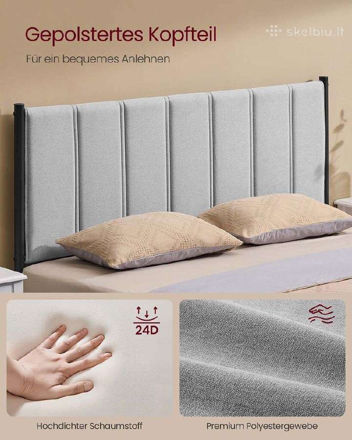 Tvirta Vasagle dvigulė lova 140*200 cm - nuotraukos Nr. 3