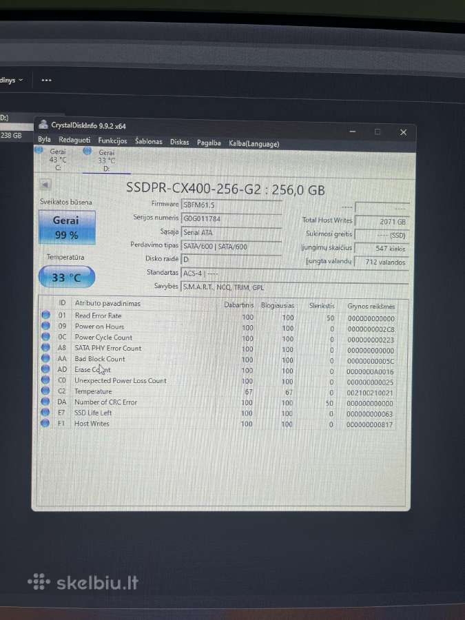 SSD Goodram Cx400 256gb - nuotraukos Nr. 3