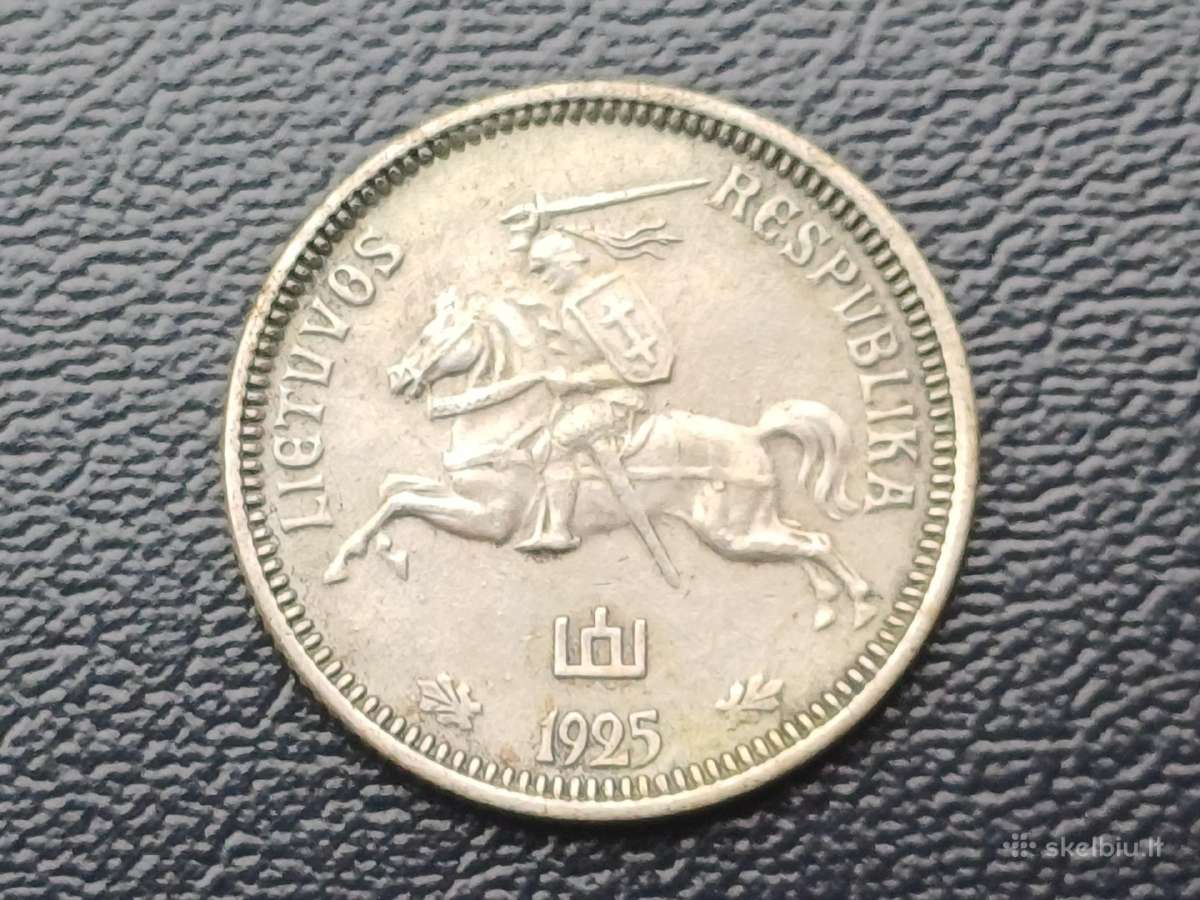 1 litas 1925m. Sidabras - nuotraukos Nr. 2