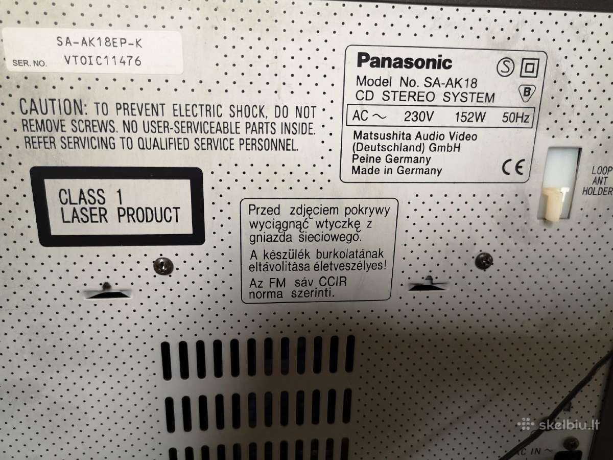 Panasonic muzikinis centras Sa-ak18 - nuotraukos Nr. 7