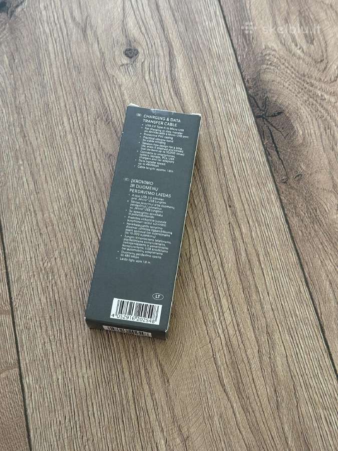 Micro-usb/usb kabelis, 180 cm, juodas - nuotraukos Nr. 3