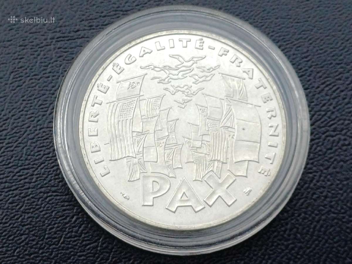 100 frankų 1995m. Prancūzija sidabras 900 unc - nuotraukos Nr. 2